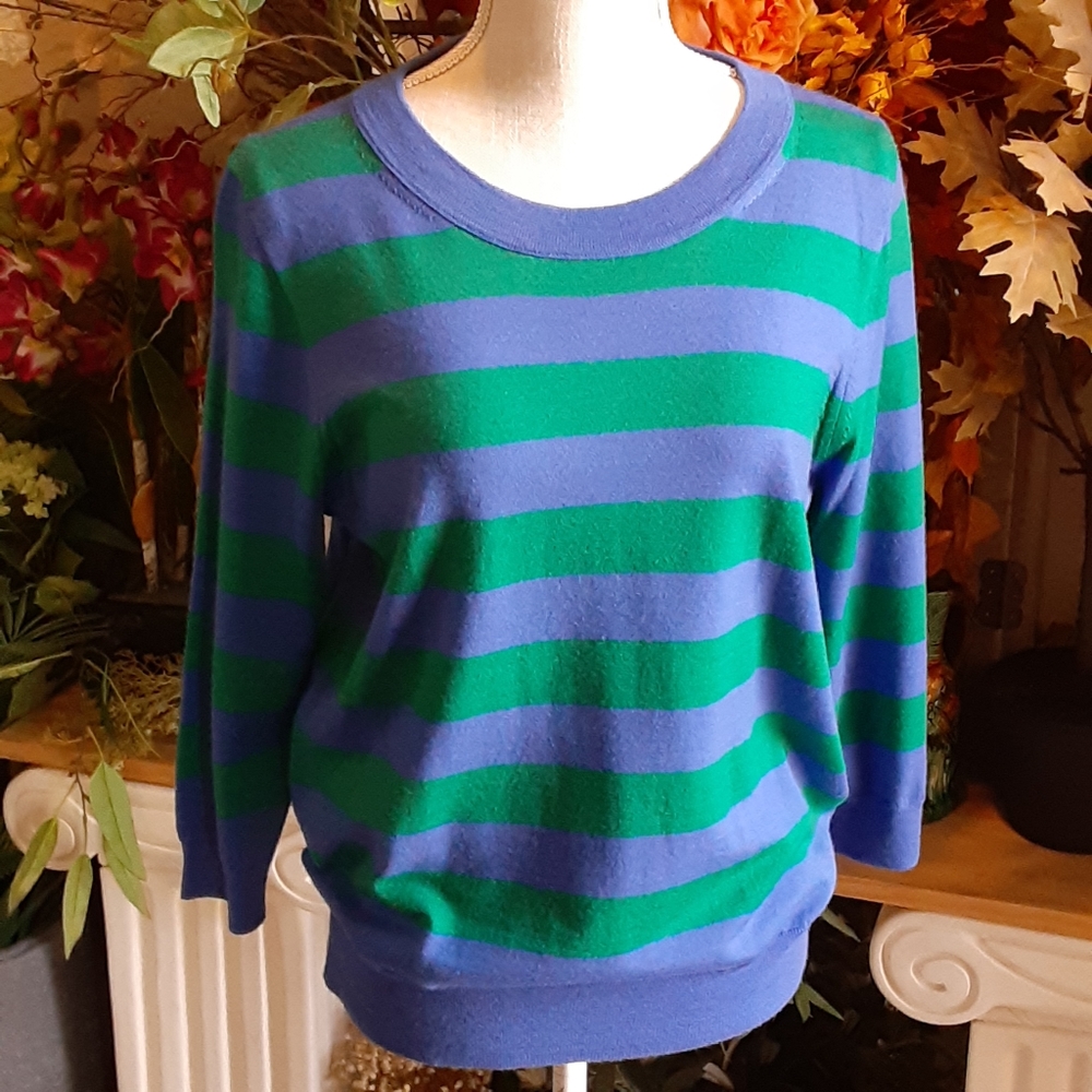 J. Crew, 100% Merino Wool, 3/4 Sleeve Pullover,  Size Large